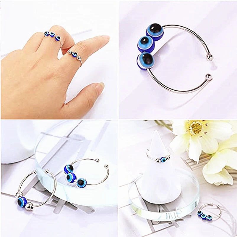 Double Layer Rotatable Round Bead Ring Women