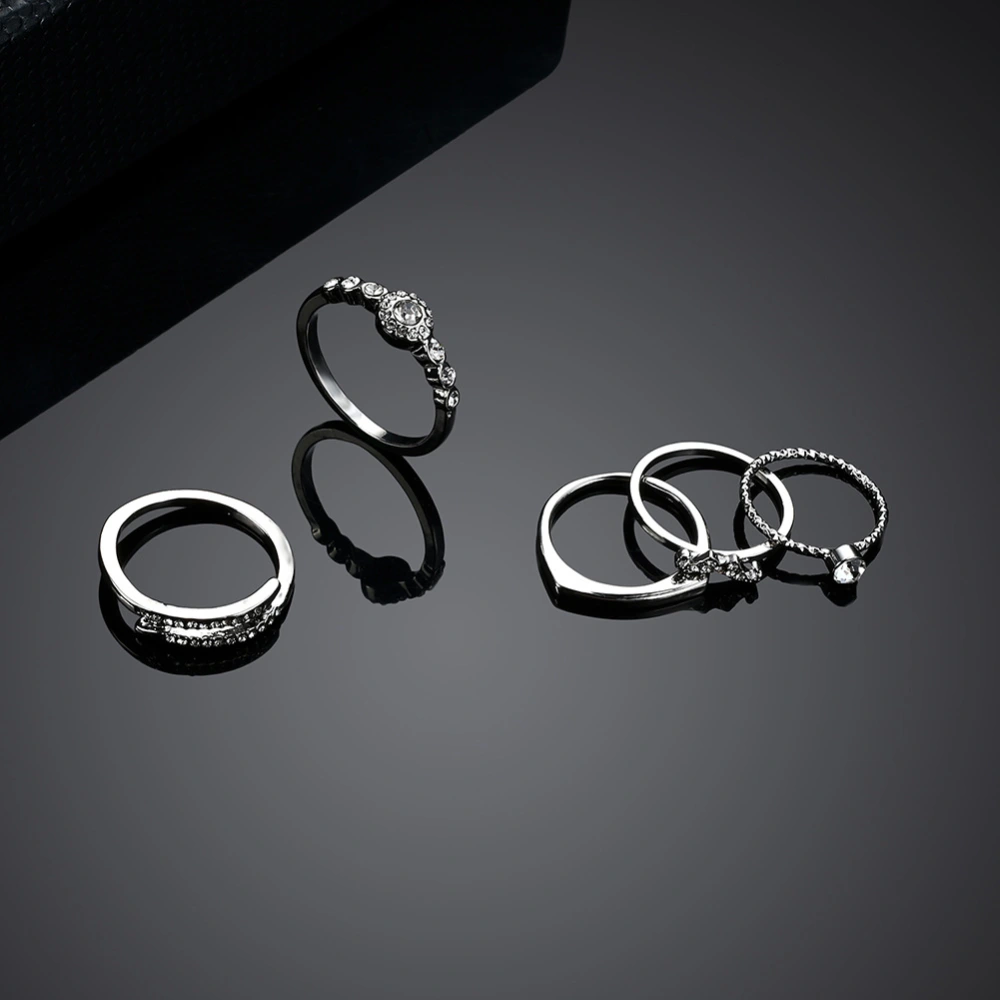 S925 Silver Simple Joint Ring Combination Set