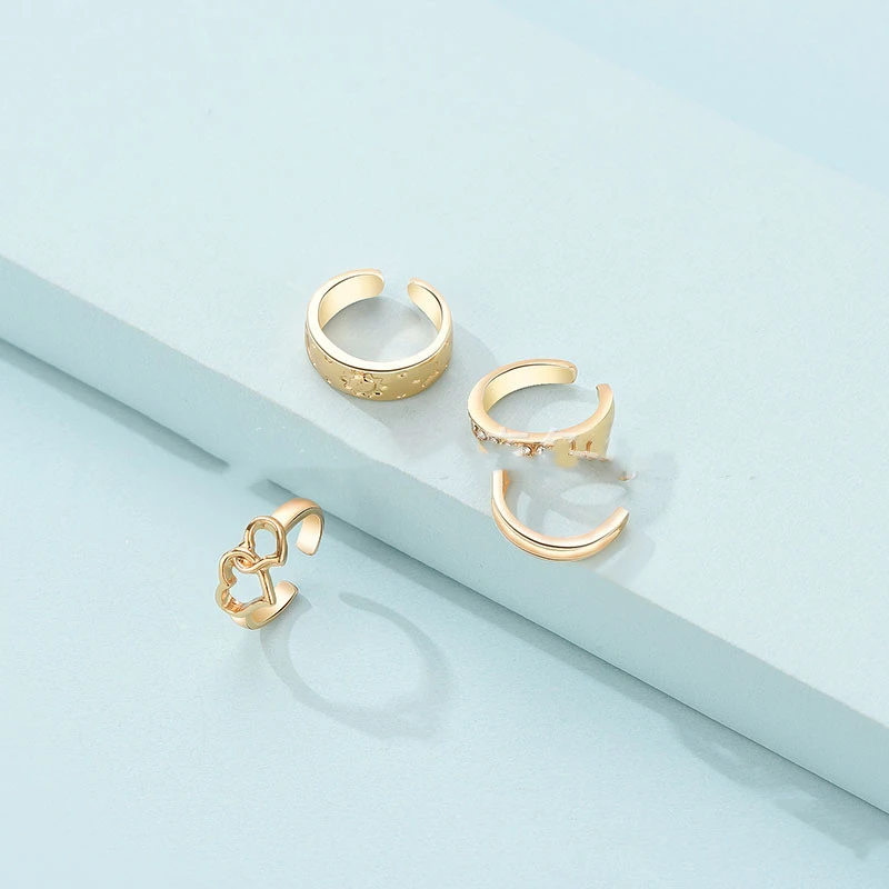 Fashion Holiday Style Beach Toe Ring 4-piece Set