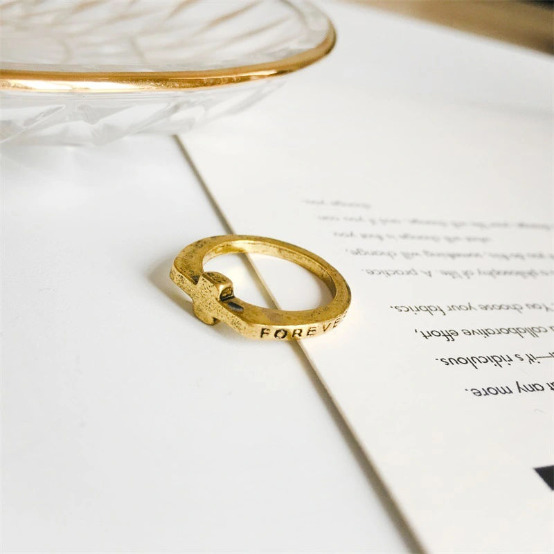 Fashion Simple Cross Ring Eternal Letters