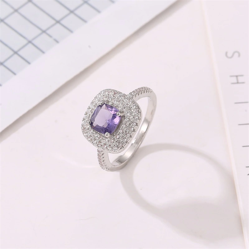 European And American Zircon Micro-inlaid Ring For Women