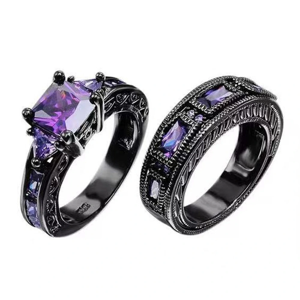 Ladies Ring Luxury Popular Retro Black Gold