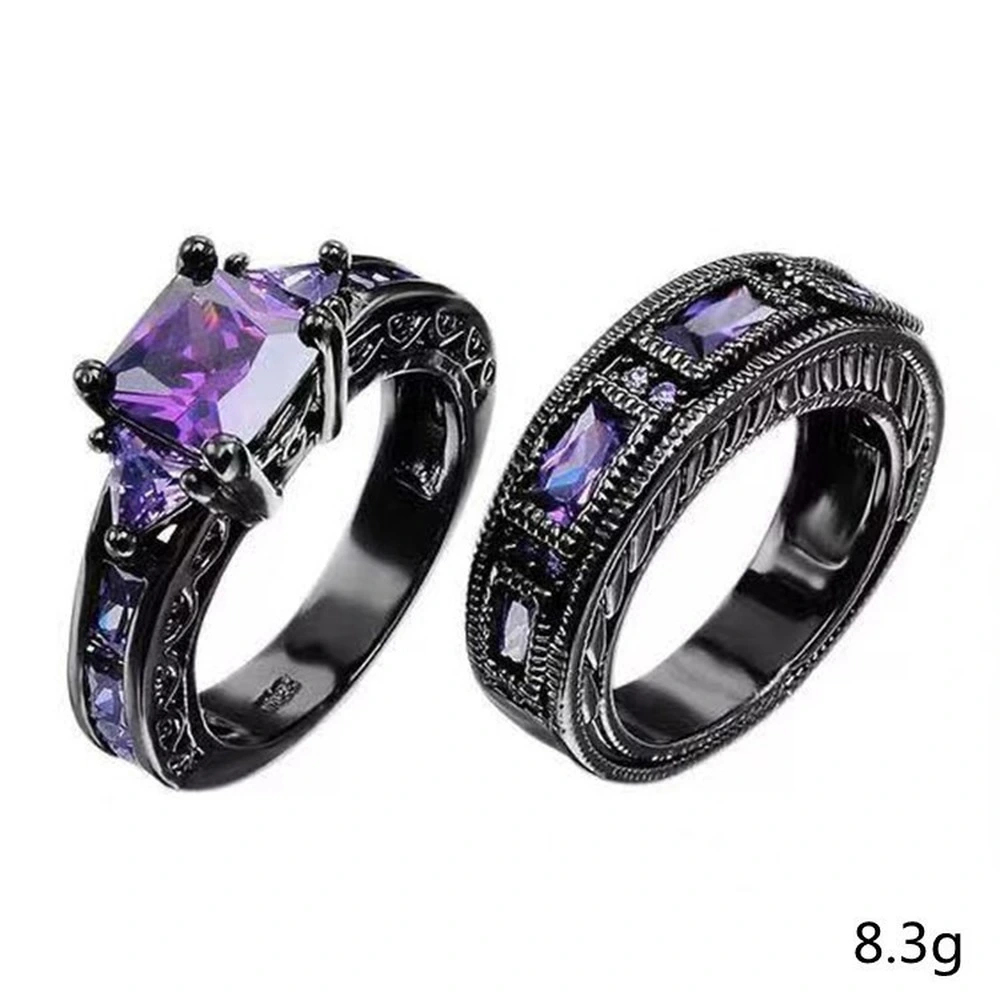 Ladies Ring Luxury Popular Retro Black Gold