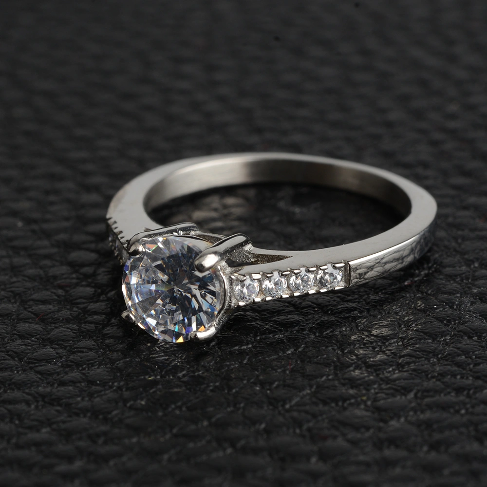 Titanium Steel Ladies Inlaid Zircon Ring