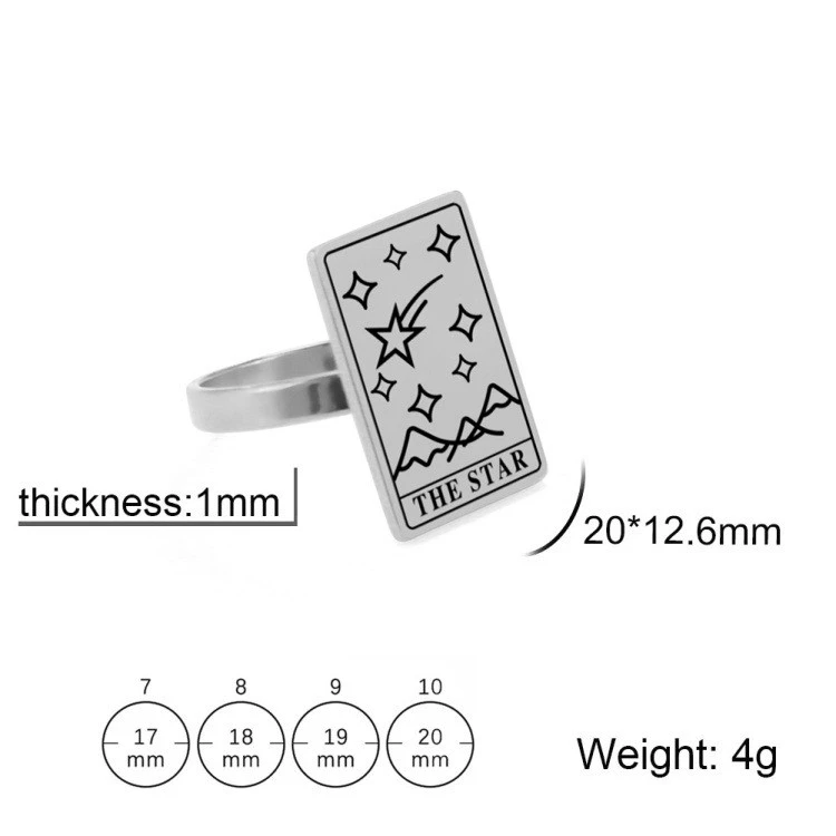 Tarot Steel Ring Men's And Women's Stainless