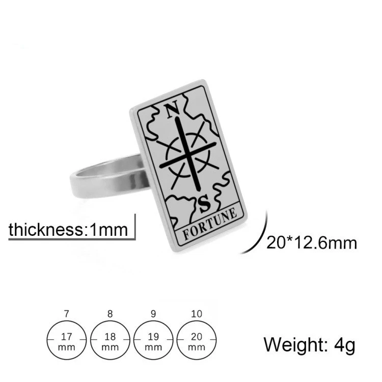 Tarot Steel Ring Men's And Women's Stainless