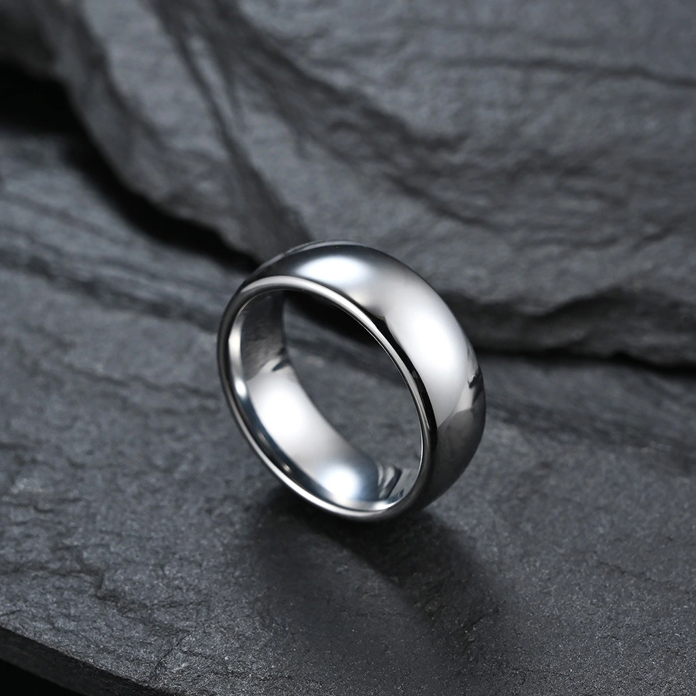 Simple Glossy Anti Scratch Tungsten Steel Ring Carbide