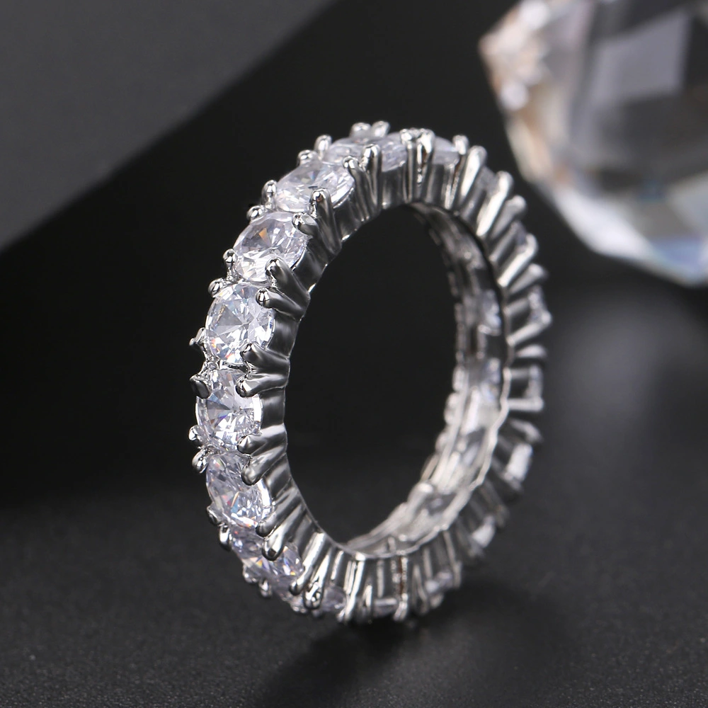 European And American Ring Female Zircon Row Diamond Ring