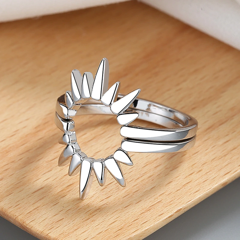 A Multi Wear Sun Flower Ring Female Ins Simple Ladies Hand Ornaments Atmospheric Ring
