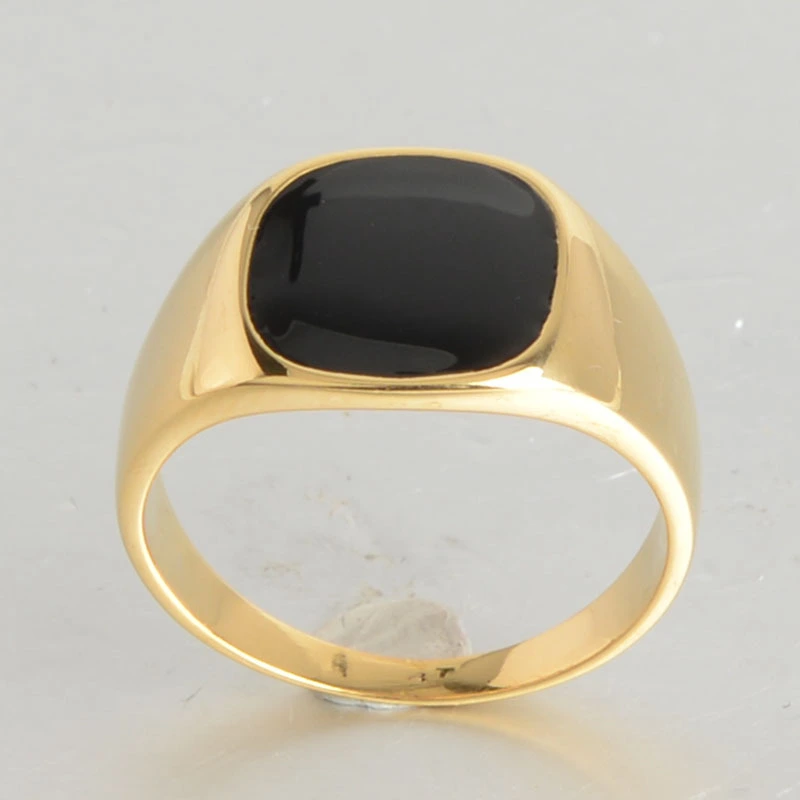 Titanium Steel Cast Black Oval Epoxy Stainless Steel Ring