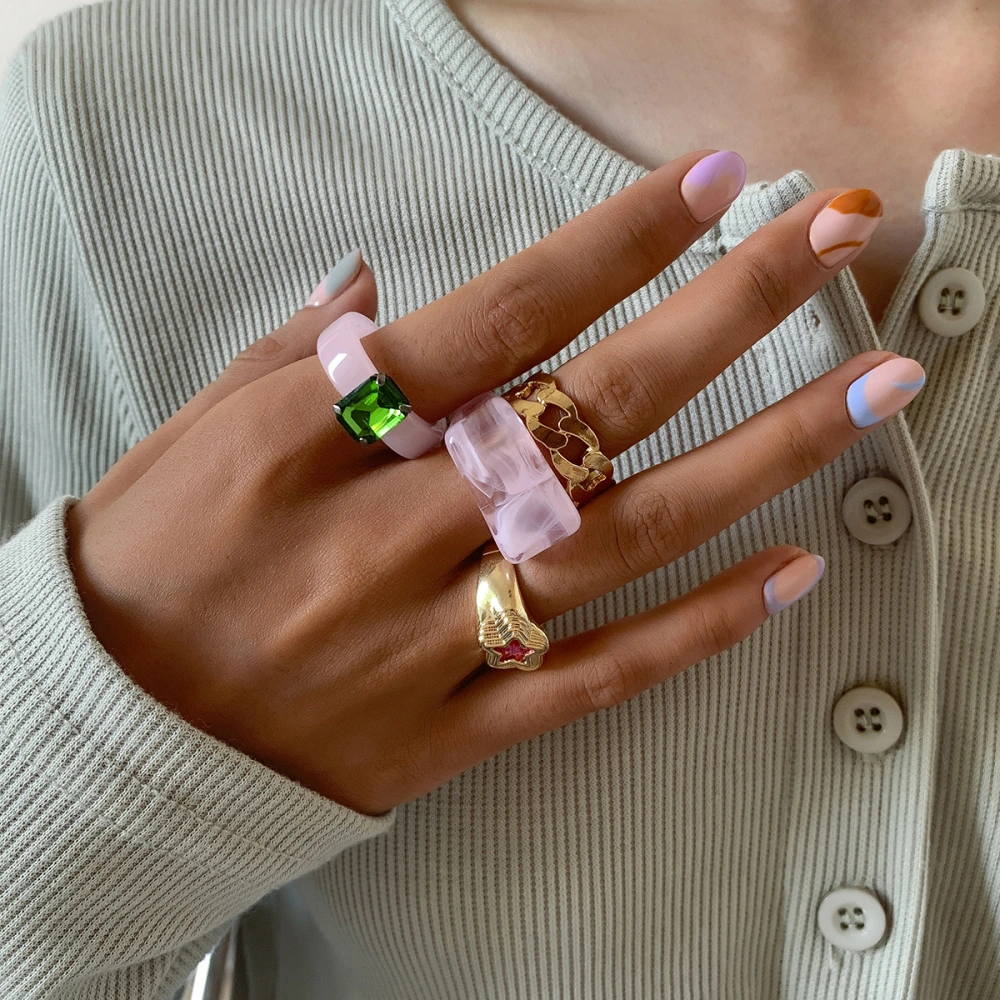 Vintage Macaron Ring With Micro-set Rhinestones