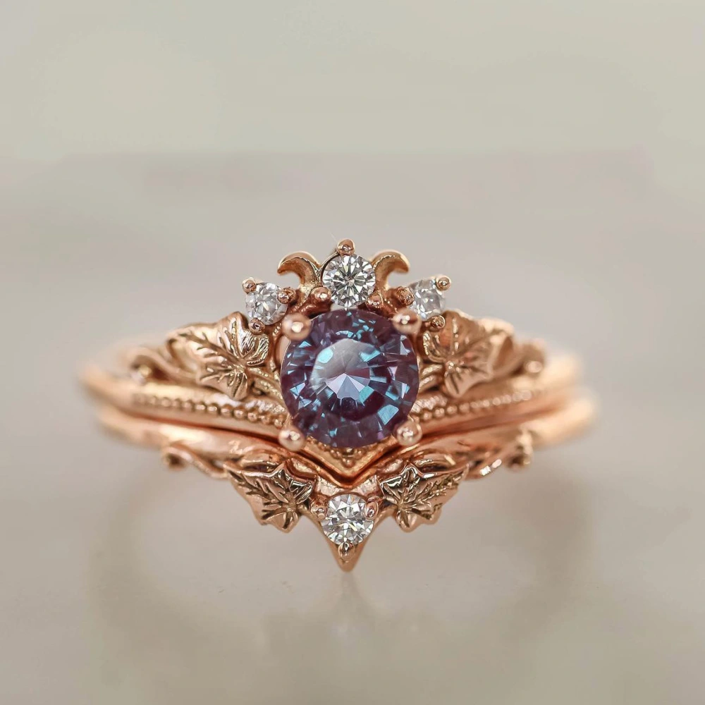 European And American Rose Gold Plated Engagement Ring