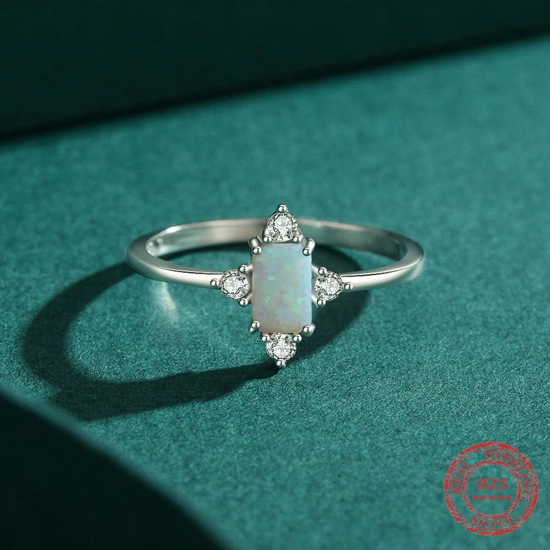 S925 Sterling Silver Vintage Opal Ring