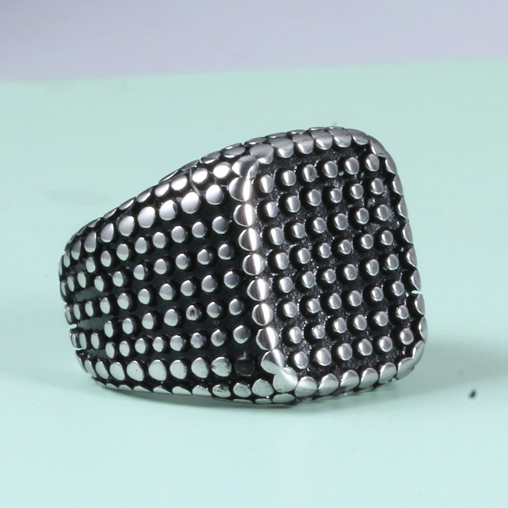 Studded Stainless Steel Hip Hop Ring