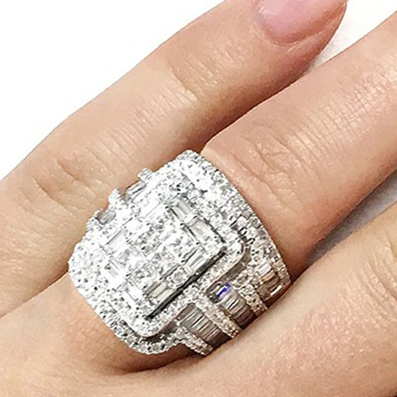 Ladies Fashion Luxury Rhinestone Pair Ring Set