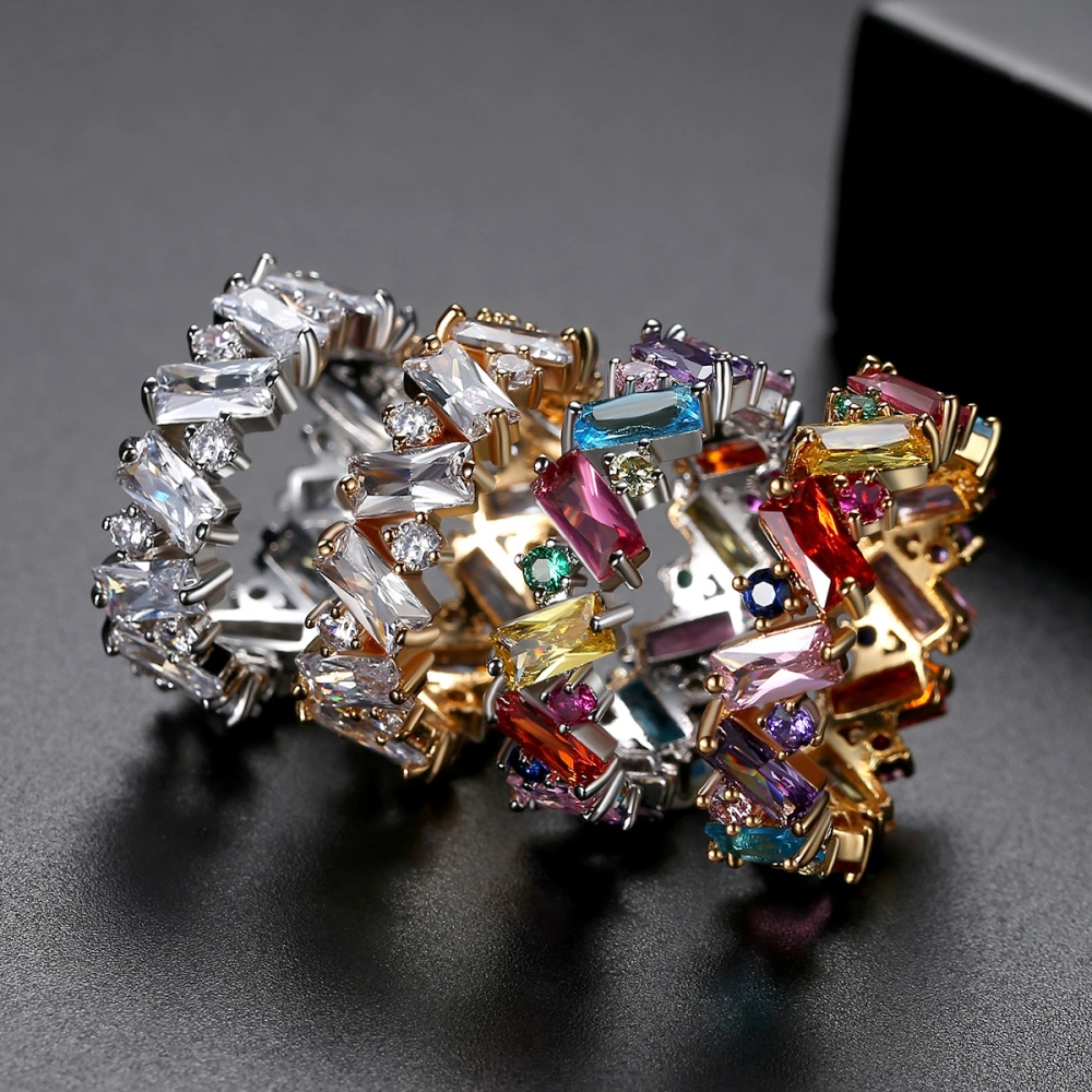 European And American Fashion Color Zircon Ring