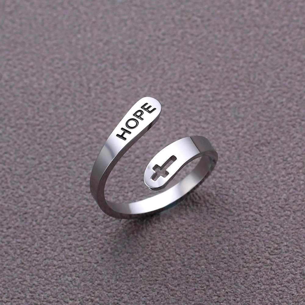 Personality Cross Double Titanium Steel Ring