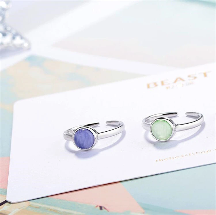 Fashion Sweet Three-color Opal Personality Ring