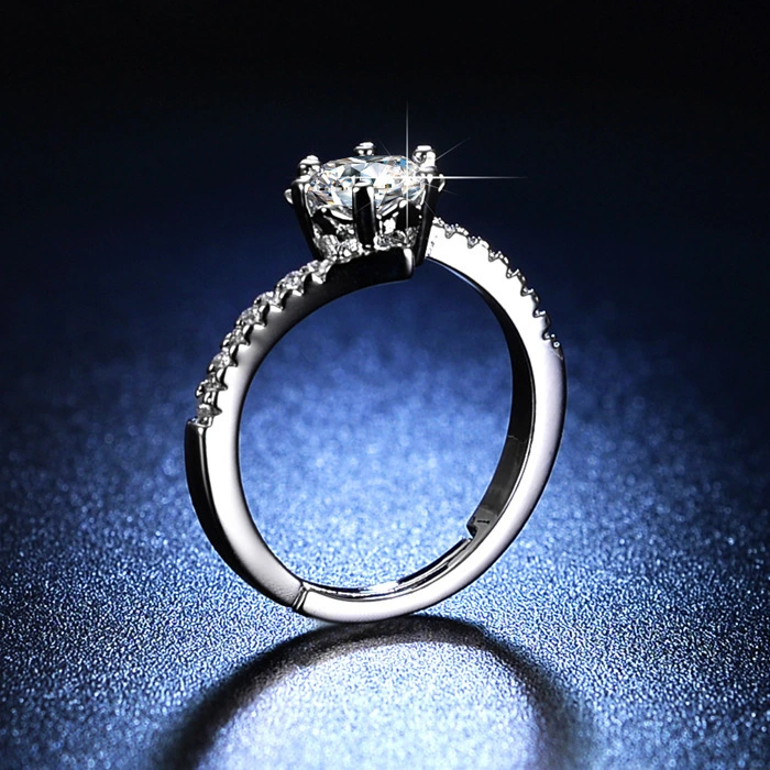 Female Zircon Inlaid Diamond Ring Twist Arm