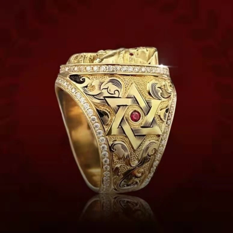 Fashion Crown Skull And Diamond Alloy Ring