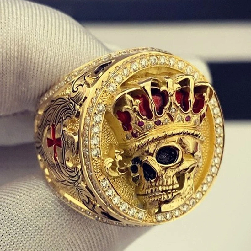 Fashion Crown Skull And Diamond Alloy Ring