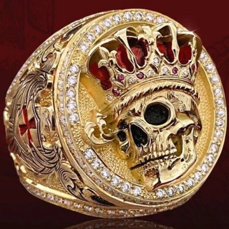 Fashion Crown Skull And Diamond Alloy Ring