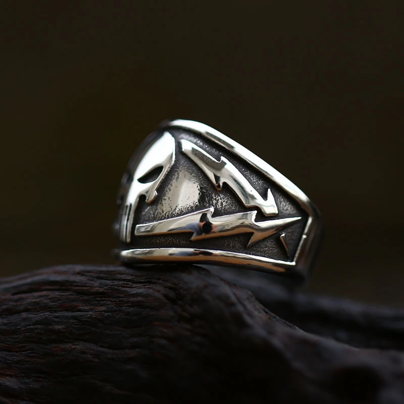 Skull Titanium Steel European And American Men's Retro Punk Style Stainless Steel Ring