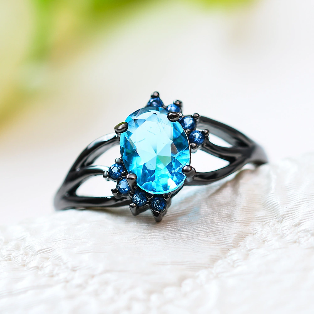 Oval Diamond Zircon Vintage Ring