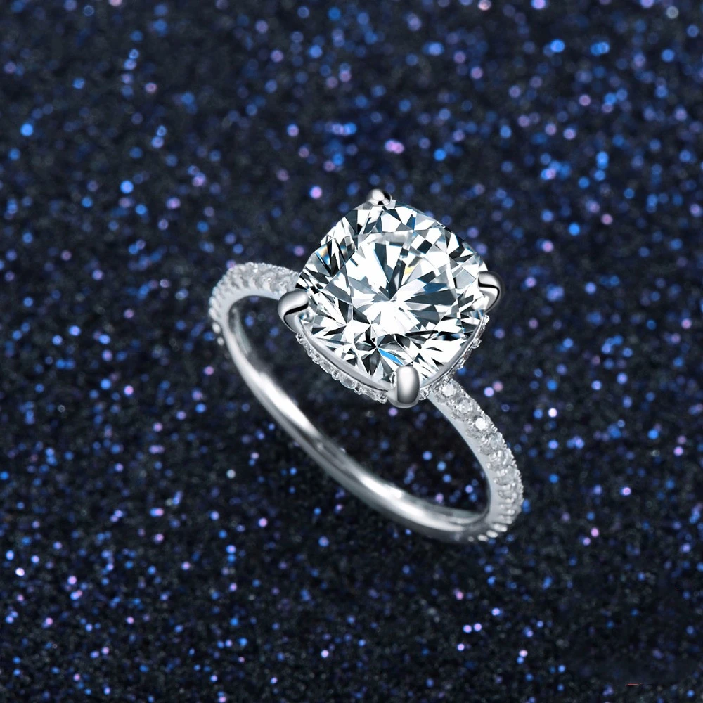 S925 Sterling Silver Zircon Ring Female Simulation Diamond Ring