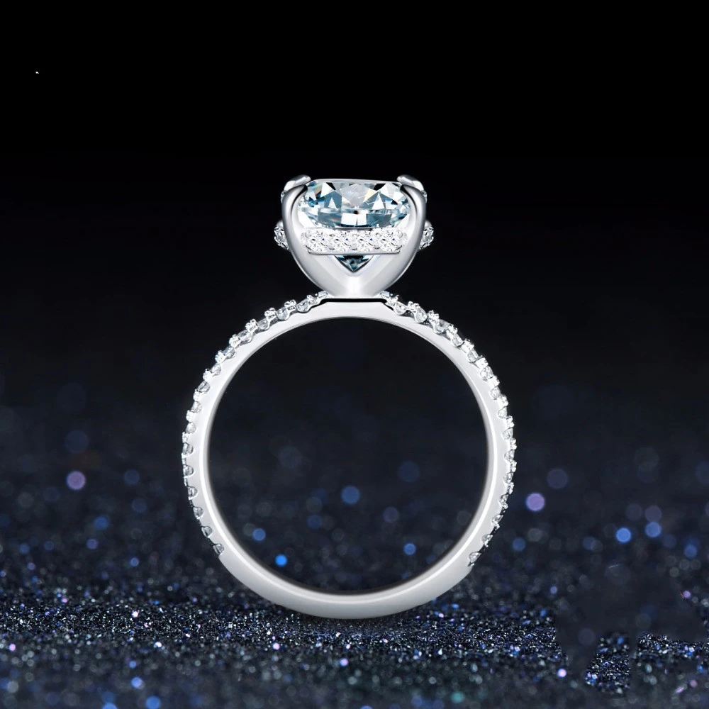S925 Sterling Silver Zircon Ring Female Simulation Diamond Ring