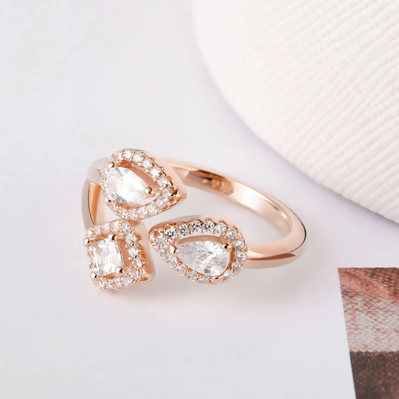 Rose gold ring in sterling silver