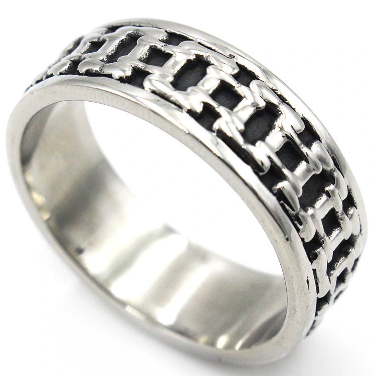 Retro Personality Mesh Woven Men's Ring Titanium Steel Woven Men's Ring