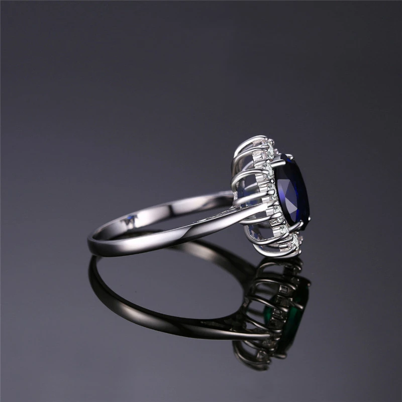 Blue gemstone zircon ring female