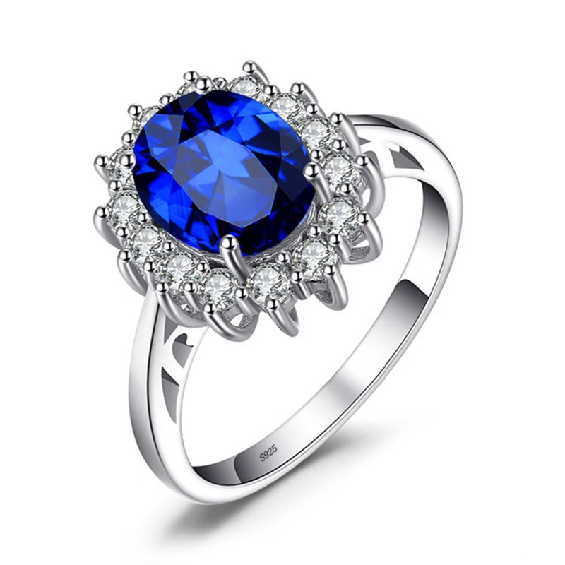 Blue gemstone zircon ring female