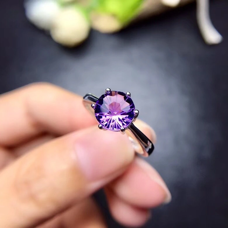 Lady Purple Zircon Six Prong Ring