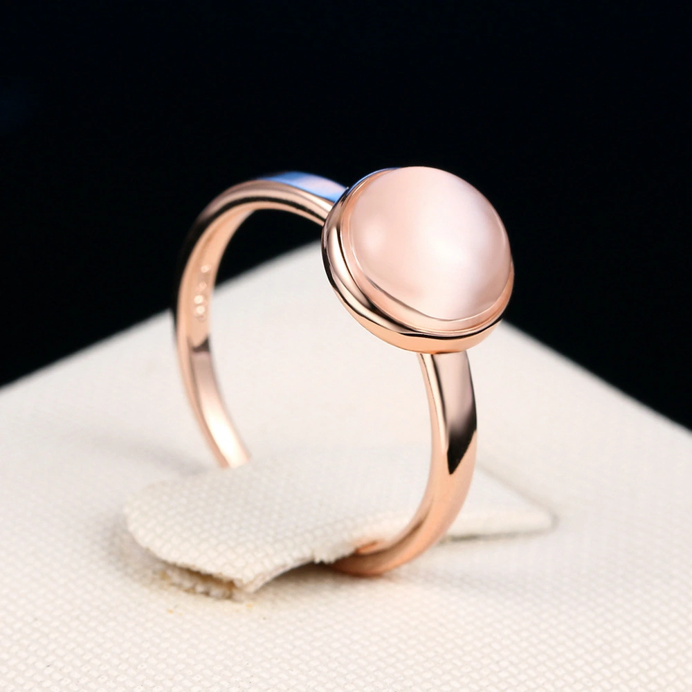 Opal rose gold women's ring