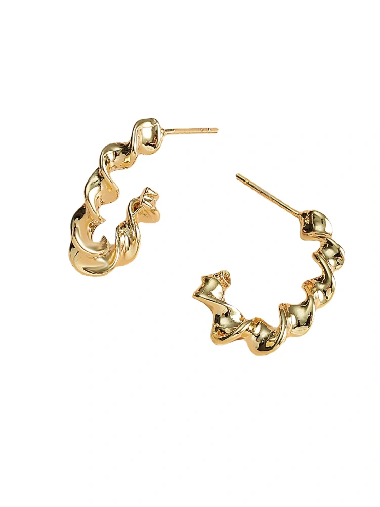 Frigid Style Metal Exaggerated Twist Earrings