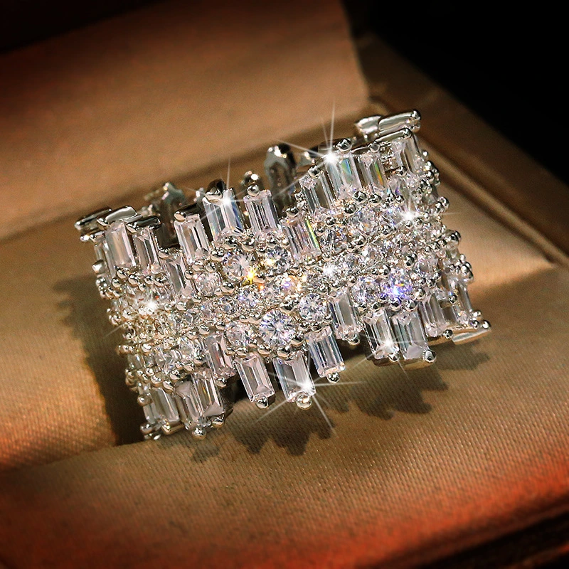 Encrusted zircon ring