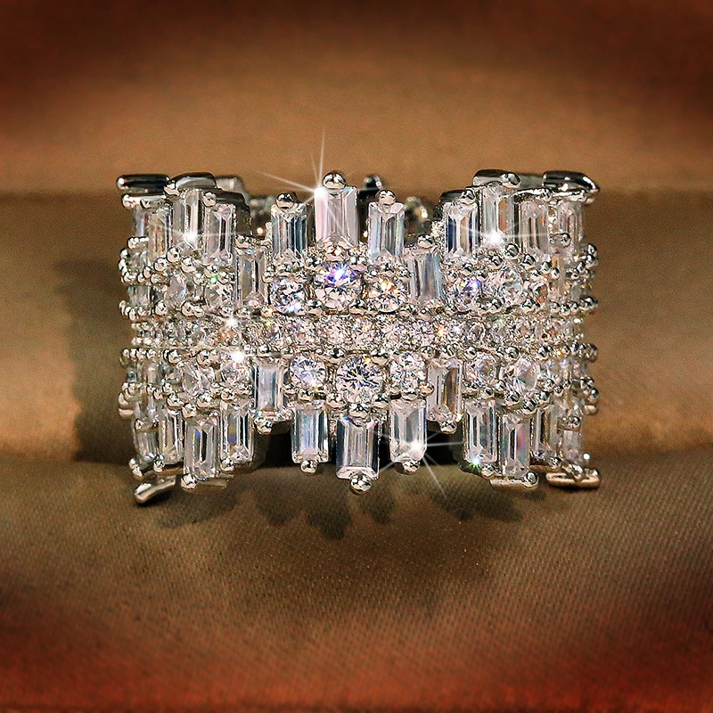 Encrusted zircon ring