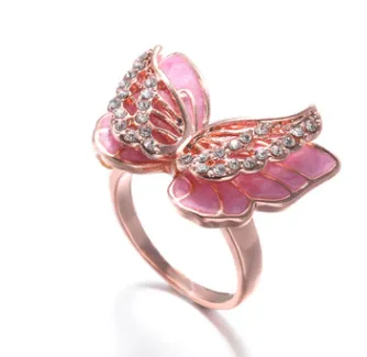 Hot Selling Jewelry  Butterfly Style With Zircon Ring