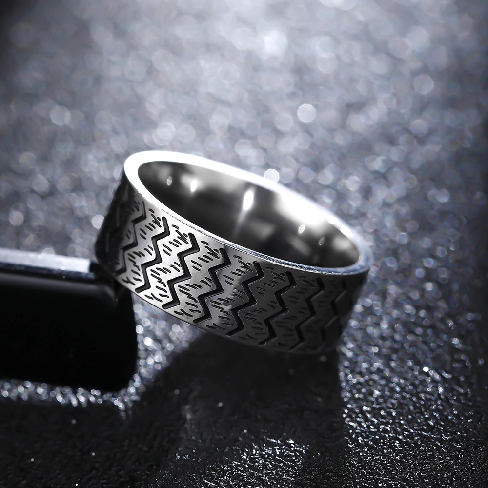 Stainless steel vintage titanium steel ring