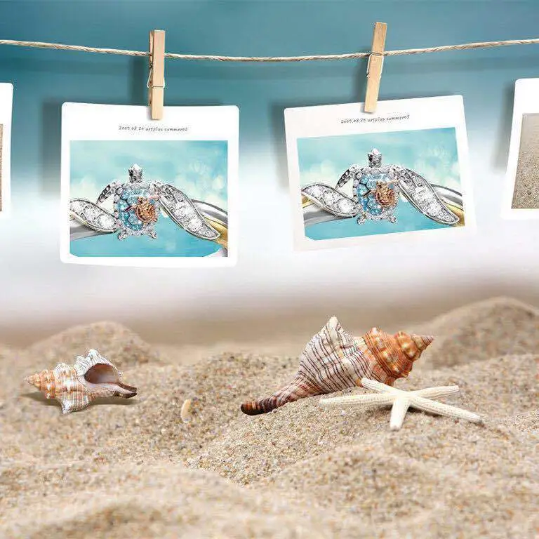 Beach turtle ring