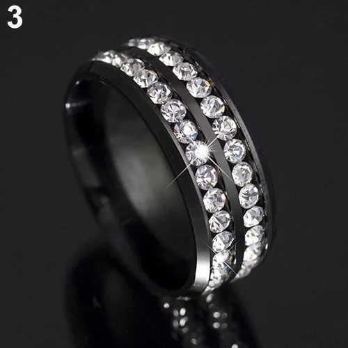 Stainless steel diamond couple ring female jewelry