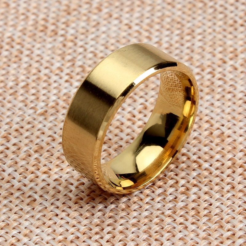 Domineering wide face brushed beveled ring