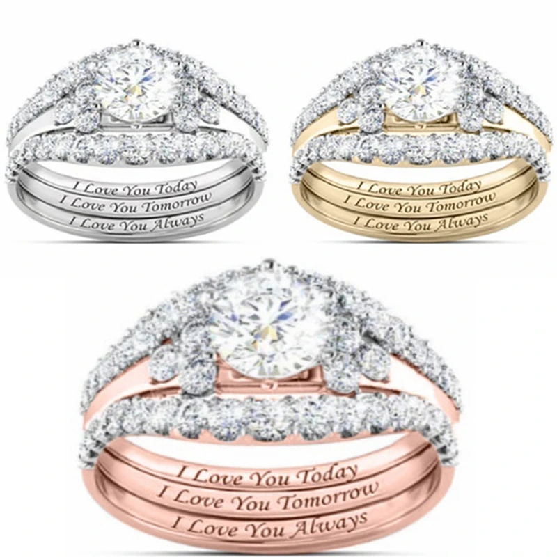 Three-piece diamond ring