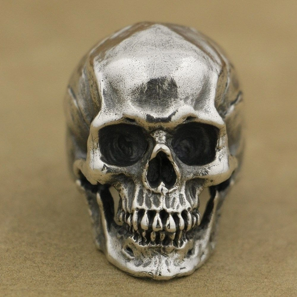 Hot Sale New Style Men's Retro Rock Locomotive Wind Crack Skull Ring