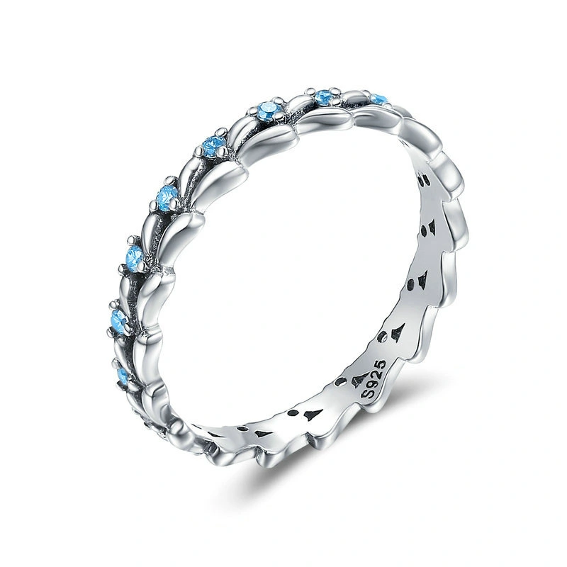 Aquamarine zircon women's ring