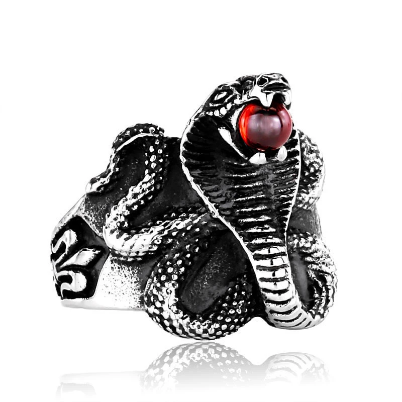 Aggressive boy army flower king cobra ring