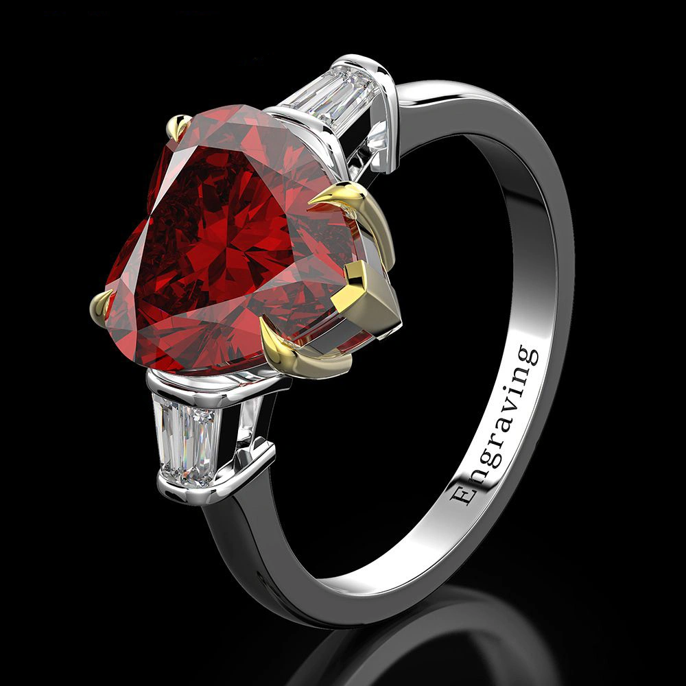 Heart-shaped zircon ring