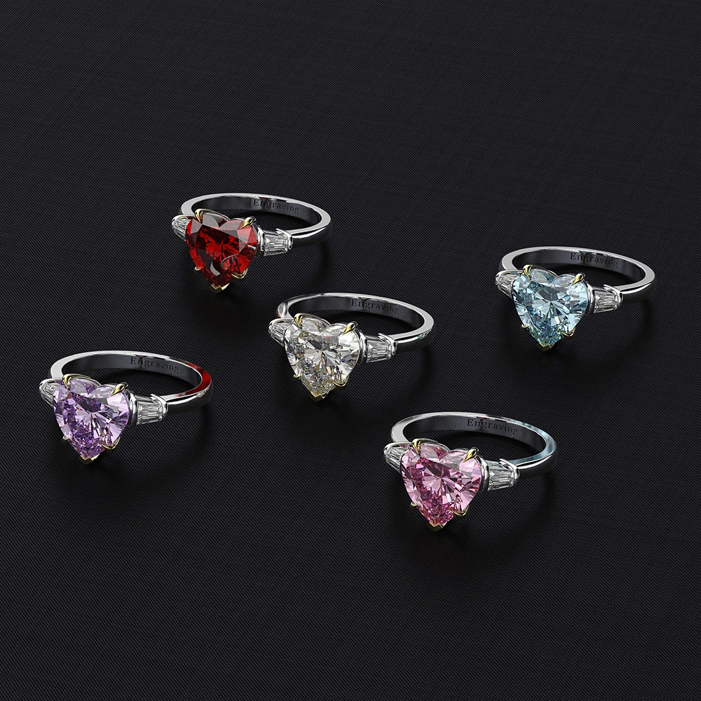 Heart-shaped zircon ring